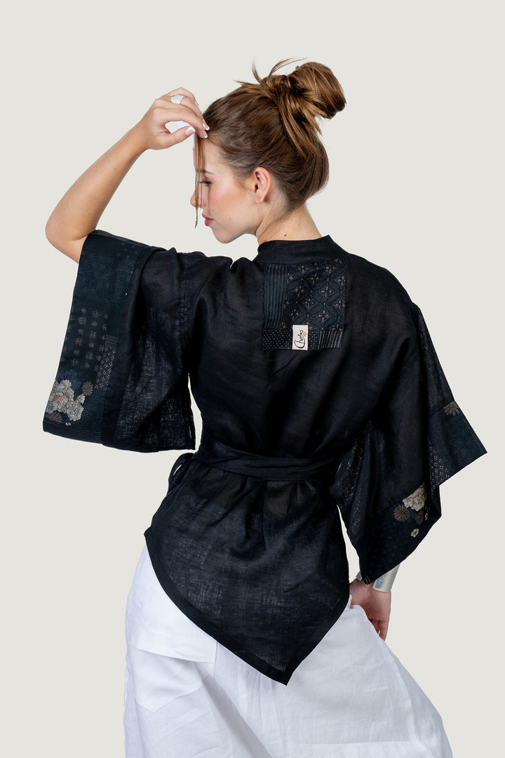 Linen Wrap Kimono shirt