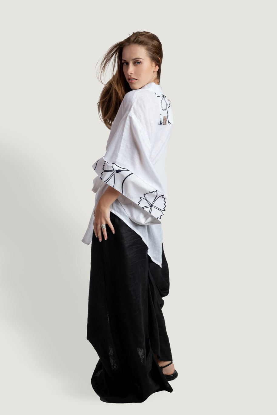 Linen Wrap Kimono shirt